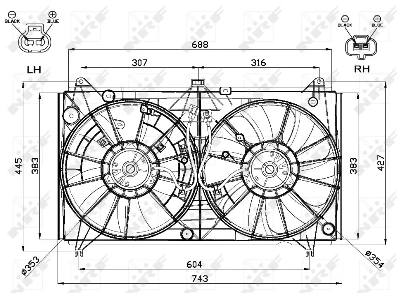 FAN ENGINE COOLING 47567 FOR 1UR-FSE/FE 4.6L 2UR-FSE 5.0L 8cyl - Image 2 of 4