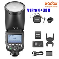GODOX V1 Pro N TTL Round Head Camera Flash Speedlite for Nikon+X3 S Trigger kit