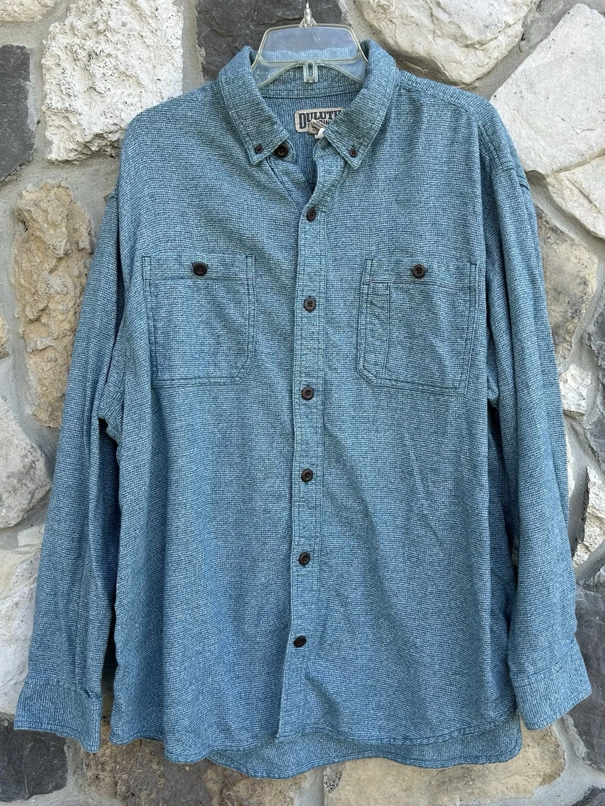 Duluth Trading Co Mens Button Up Shirt Size XL Blue Kennesaw Flannel Workwear