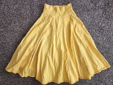 VTG Boned Corselet 10-Gore Midi Cotton High Waist Skirt Yellow Corset Twirl XS