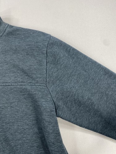 Orvis Sweatshirt Mens M Medium Grey Maroon 1/4 Zip Snap Button Long Sleeve - Picture 5 of 18