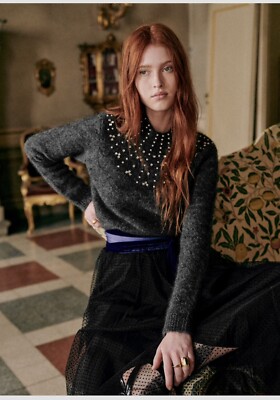 Sezane Pull Regina Sweater Dark Gray Size Medium