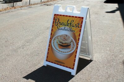 Breakfast Sandwiches Store Retail Food A-Frame Sidewalk Sign