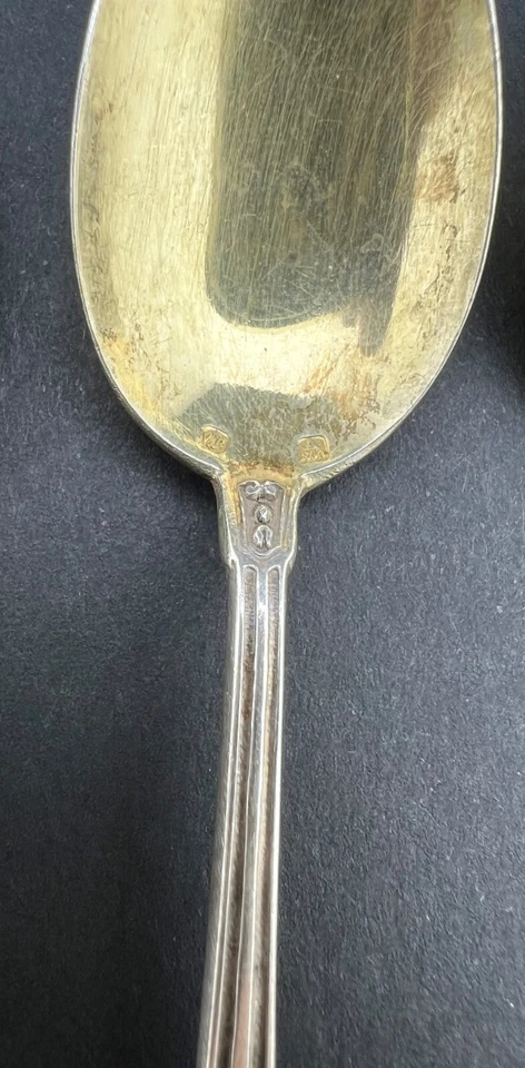 Antiguo, Plata de Ley .800, Juego de 6 Cucharas Demitasse, Sello, 85,12gr / 3oz Foto 4 de 4