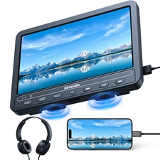 10.5" Portable Car DVD Player HD Screen Monitor USB/SD Battery HDMI +Headsets
