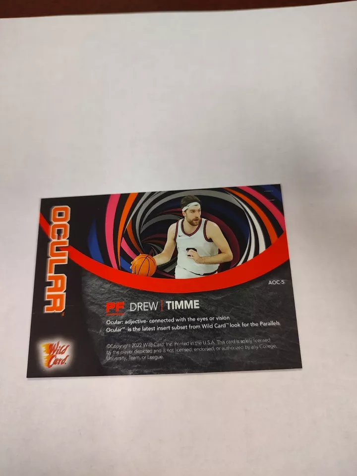 2021-22 Wild Card Alumination Ocular Triple Swirl Drew Timme #AOC-5 /18 (PWE) - Image 2 of 2