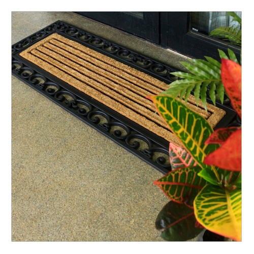 45x120 Cm Nautica Striped Rubber Bordered Coir Doormat - Picture 5 of 10