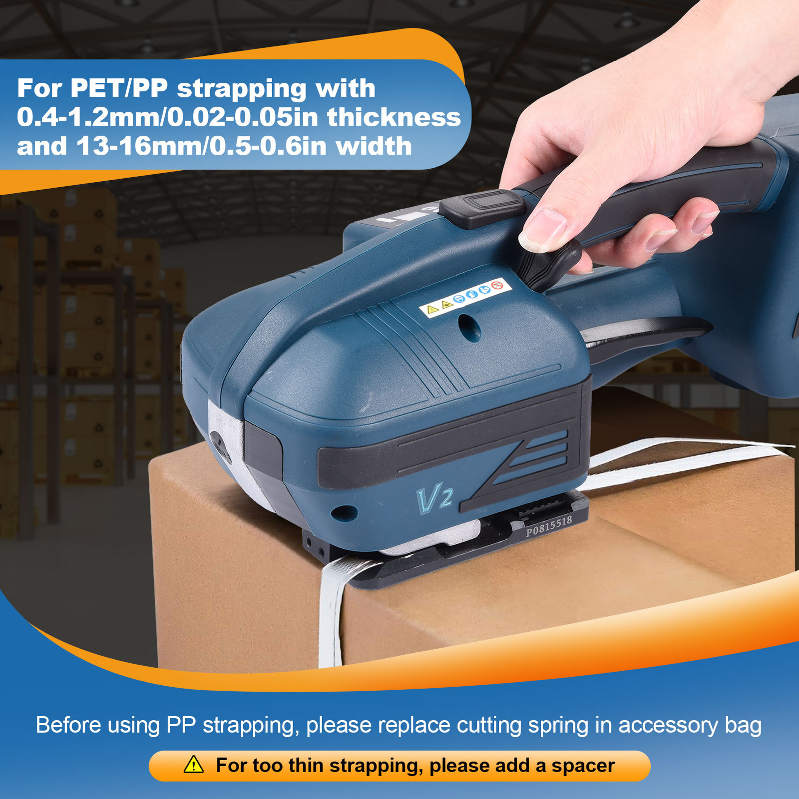 NTUD 1/2" - 5/8" Battery Powered Electric Strapping Tool Banding Machine US