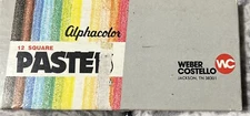 Alphacolor 12 Square Pastels Weber Costello Original BoxUSA 105-007 Vintage Art