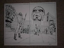 UNCANNY X-MEN 1 pgs 28 & 29 MEGA 2 PAGE SPLASH MR SINISTER INVADES SAN FRANCISCO