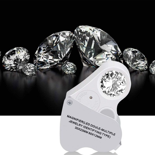 JARLINK 2 Pack 30X 60X Illuminated Jewelers Eye Loupe Magnifier