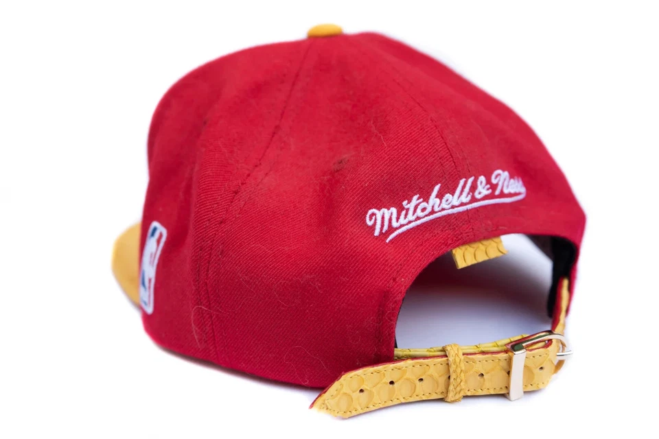 Sombrero de pitón Mitchell & Ness Houston Rockets rojo/amarillo - sombrero estilo Just Don Foto 2 de 2