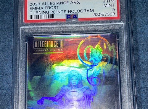 2023 Allegiance Emma Frost Turning Points Hologram PSA 9 Mint Rare Marvel Card - 第 9/16 張圖片
