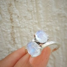 RAINBOW MOONSTONE NATURAL GEMSTONE 925 STERLING SILVER JEWELRY RING 3 TO 12