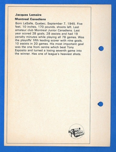 1971-72 COLUMBIAN & TORONTO SUN NHL ACTION PLAYERS HOCKEY PHOTO 1-166 SEE LIST - Picture 259 of 275