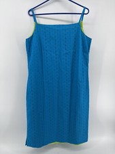 Crossing Pointe Vintage Lined Sleeveless Summer Dress Womens Size 15 Blue Floral