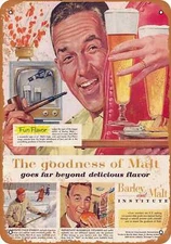 METAL SIGN - 1959 Barley and Malt Institute - Vintage Look Reproduction