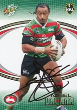 Signed 2007 South Sydney Rabbitohs NRL Select Invincible Card - Nigel Vagana