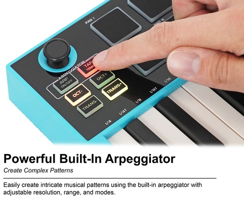 Rockville M25 25 Key USB Wireless Bluetooth MIDI Keyboard Controller+Headphones - Picture 7 of 12