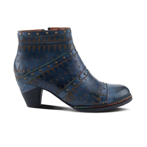 L'Artiste By Spring Step Women's Niobe Heeled Boot - Navy Multi NWB
