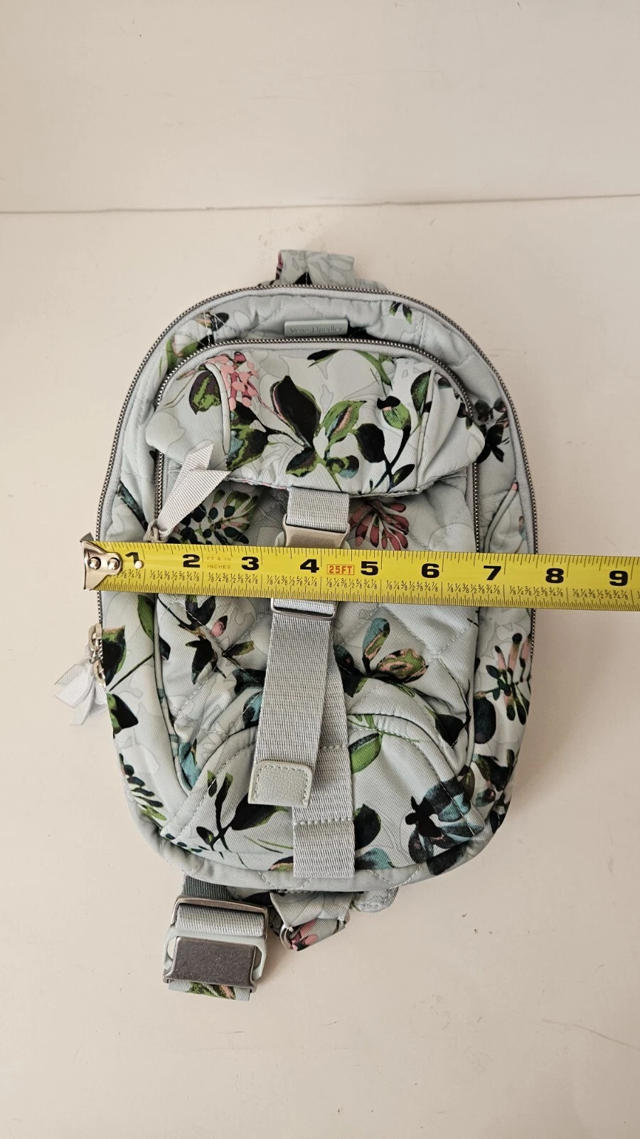 Zaino Vera Bradley Utility Sling acqua di mare fiori cintura borsa twill autentico