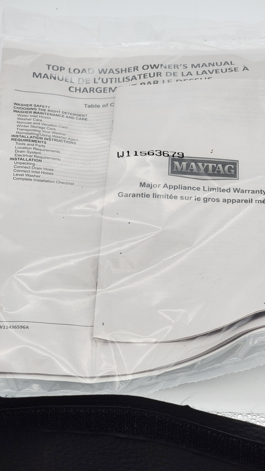 New Genuine OEM Maytag Washing Machine MVWC465HW Misc. Harware & Manual