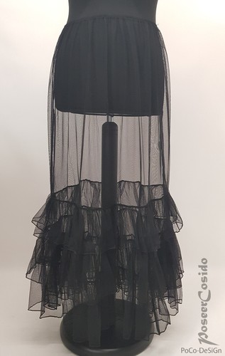 LAGENLOOK Unterrock Mesh schwarz weiß Tüll L-XL-XXL-XXXL 44 46 48 50 52 54 56 58 - Bild 16 von 19