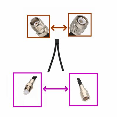 1x TNC to 2x FME Male/Female GPS Antenna Splitter/Combiner Y Adapter COAX cable