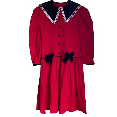 Jaeger Vintage Dress Red Rib Long Sleeve Dress Sz 12 New Shoulder Pad | eBay