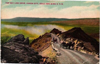 Sky Line Drive Canon City Denver & Rio Rail Road C1915 Unposted Vintage Postcard
