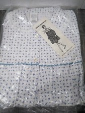 VTG 50'S 60'S BLUE WHITE LADIES SLEEPWEAR BABYDOLL WALTZ GOWN MED COTTON USA