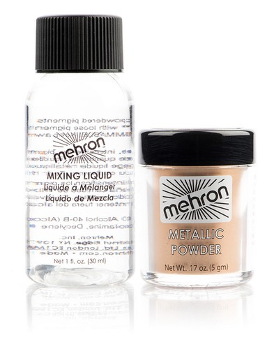 Metallic Powder & Mixing Liquid body face costume theatrical makeup FX Mehron TV - Picture 13 of 15