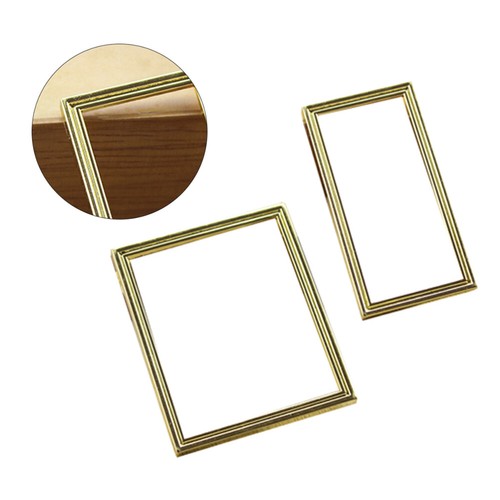 2 Pcs Photo Frame Model Mini House Layout Props Miniature Picture Frames Small