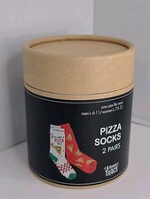 2 Pairs Pizza Socks 1 Size Fits Most New Laugh Track "You Want A Pizza Me "