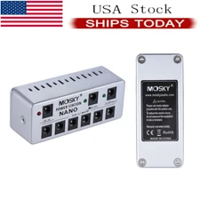 Mosky Guitar Pedal DC Power Supply Station 8 Isolated Outputs 9V 12V + US Plug