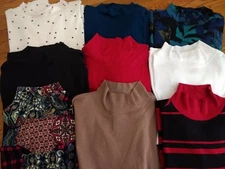 NWT Women's Westbound 100% Cotton Mock Neck Turtleneck Shirt Top Blouse