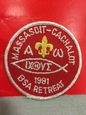 (b70) Boy Scouts- 1981 Massasoit-Cachalot-  BSA Retreat  patch  