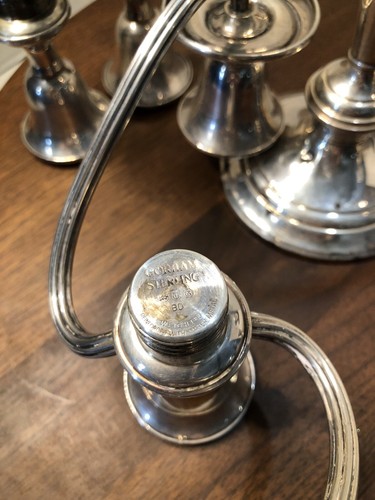 Par de candelabros convertibles vintage Gorham Sterling 3 en 1 #808 ponderados - Imagen 12 de 17