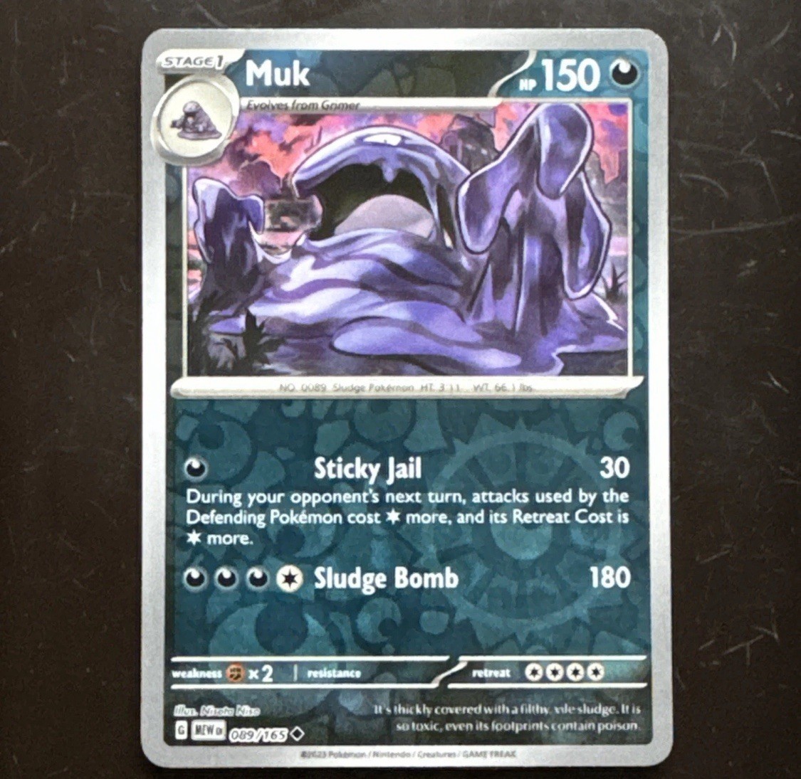 Pokémon TCG Scarlet & Violet 151 Reverse Holo Card Muk 89/165 NM Condition