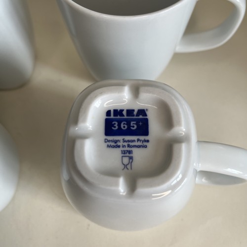 4 x IKEA SUSAN PRYKE 365+ WHITE CHINA SQUARED MUGS FOR TEA COFFEE ETC APPROX 8cm - Picture 2 of 7