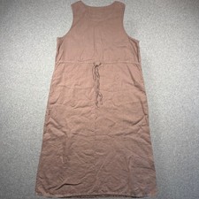 Eddie Bauer Maxi Dress Womens XL Brown 100% Linen Sleeveless Scoop Neck Casual