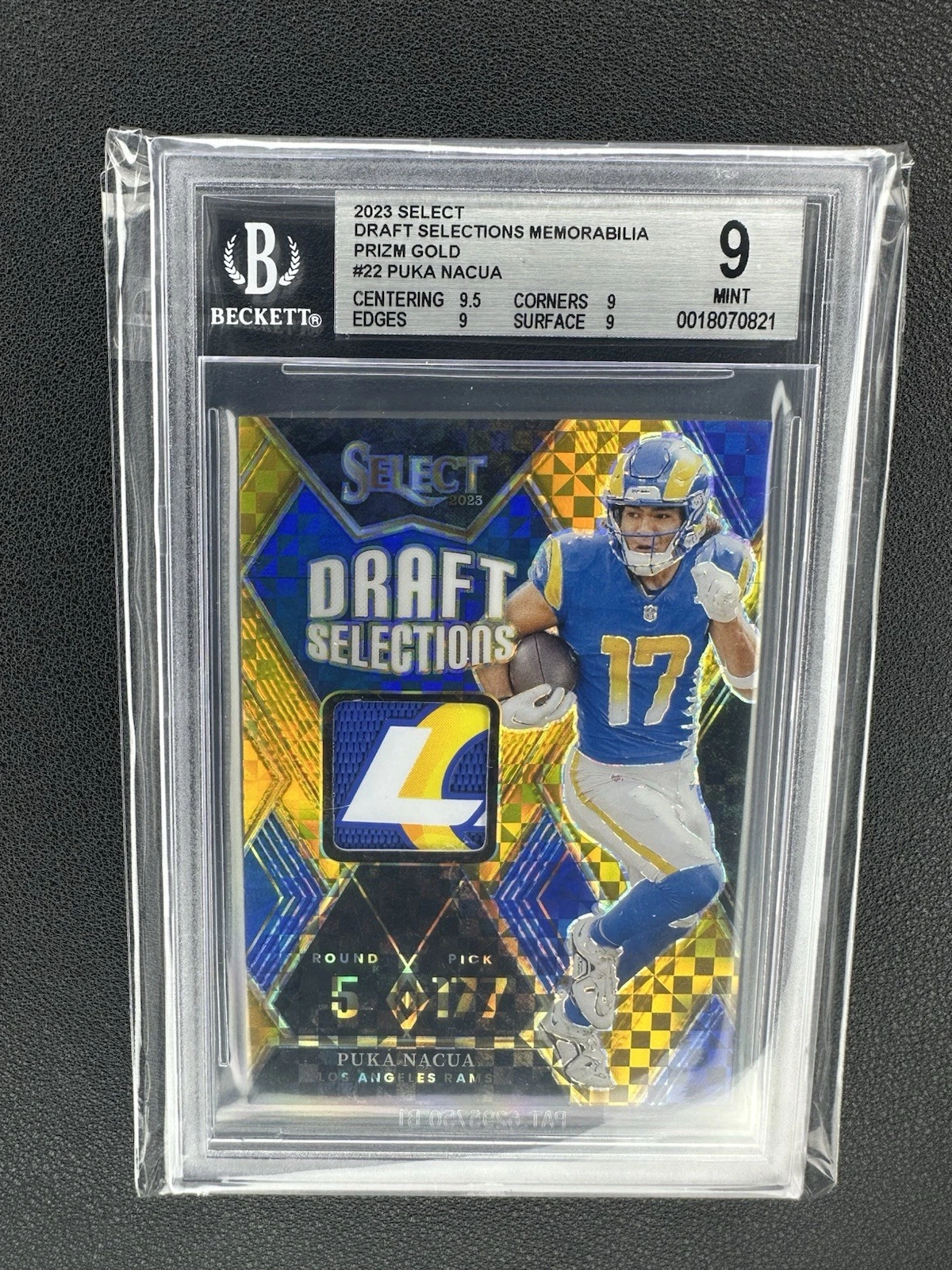 Puka Nacua Panini Select Draft Selections Memorabilia #DSMPNA Gold Prizm