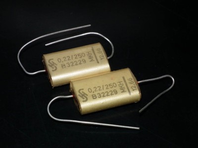 Two (2 pcs) Vintage NOS Capacitors Siemens MKH 0.22u 250V