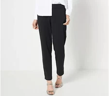 #L 1917 Dennis Basso Petite Luxe Crepe Slim Leg Ankle Pant Size PS