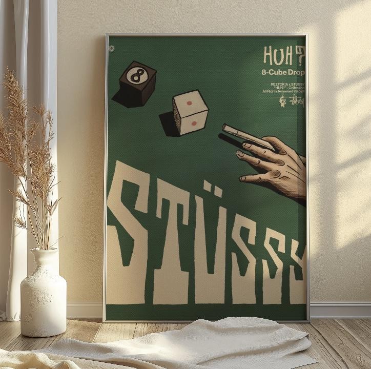 Stussy ポスター Amazon.co.jp: Stussy Poster Canvas Vintage Interior