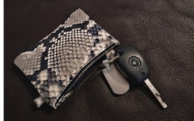 Leder Schlüsseltasche Schlangenleder-Optik Handgemacht Unikat GESCHENK