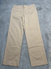 Liz Claiborne Audra Pants Size 12 Womens Beige Wide Leg Loose Fit New With Tags