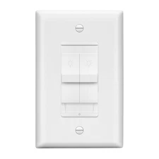 Dual Dimmer Light Switch 2-Slide Single Pole LED CFL Incandescent Wall Plate