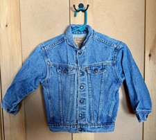 Vintage Levi's Orange Tab Youth Boys Trucker Jacket Size 7 Blue Denim VTG