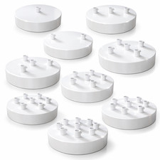 Multi Outlet White Ceiling Rose Metal Pendant Cover Plate Canopy with Cord Grips